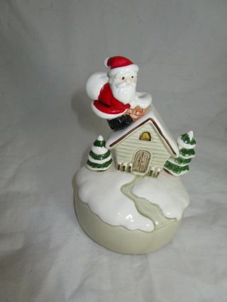 Vintage Christmas Santa Claus Music Box Otagiri Co.  Japan Jingle Bells 1979 7”