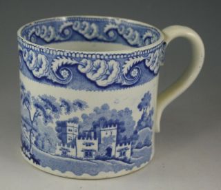 Antique Pottery Pearlware Blue Transfer Luscombe Devon Mug Tankard 1815 Cows