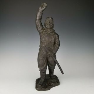 D665 Japanese Antiques Bronze Copper Statue Sculpture Zero Fighter Yamahata A