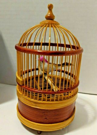 Singing Bird In Bamboo Cage Vintage Schylling Mechanical