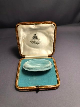 Vintage Antique Bracelet Jewelry Presentation Box Brown Leather Edinburgh