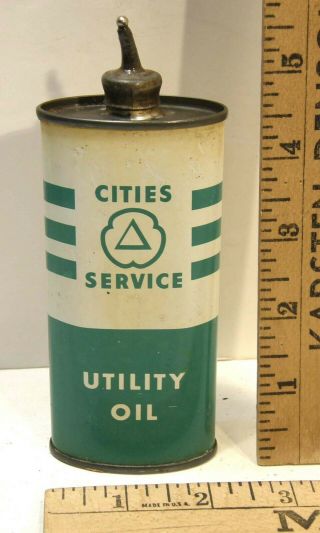 Vintage 4 Oz Canco Oiler Can Cities Service Citgo Utility Household Oil Clover