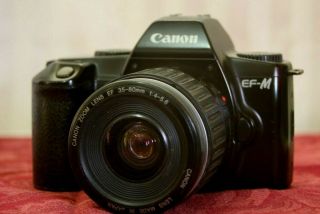 Vintage Canon Ef - M 35mm Film Camera 1991 - 93 With Canon Ef 35 - 80mm Lens