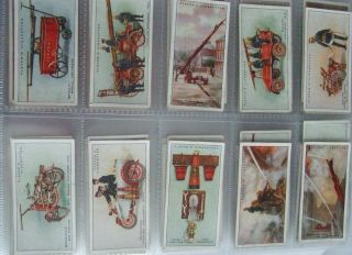 Players Fire - Fighting Appliances 1930 Complete Set Of 50 In Plastic Sleeves