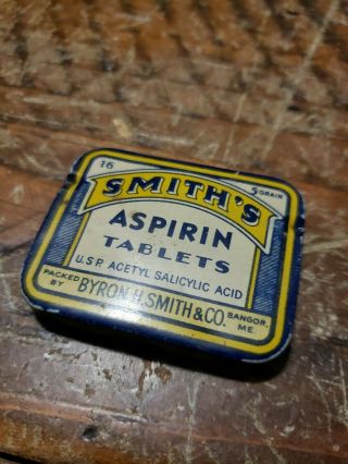Vintage Metal Flip Tin Lid - Smith 