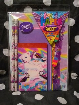 Vintage Lisa Frank Pack It Roary Polar Bear With Scarf Open But Complete
