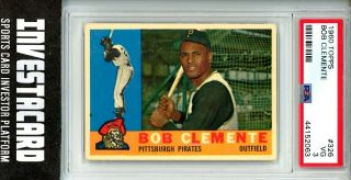 1960 Topps Roberto Clemente 326 Psa 3 Pittsburgh Pirates Vintage Baseball Card