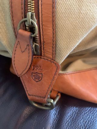 POLO RALPH LAUREN Vintage Duffle Duffel Bag,  MCMLXYII,  Tan Canvas with Leather 2