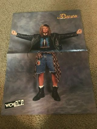 Vintage Wcw Raven Centerfold Poster 2 - Sided Juventud Guerrera 1990s Ecw Wwf Rare