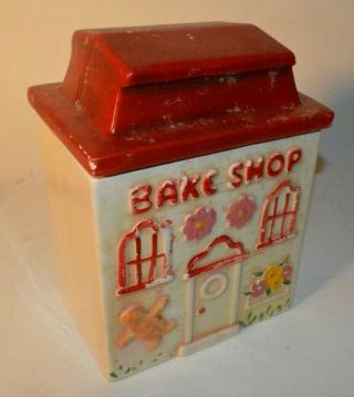 Vintage Judy Of Calif California Ceramic Pottery Kitchen Canister Bake Shop