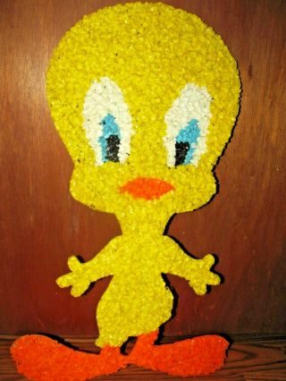 Vintage Tweety Bird Popcorn Window Wall Decoration Looney Tunes 1970 