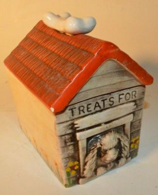 Vintage Judy Of Calif California Ceramic Pottery Kitchen Canister Dog Treats