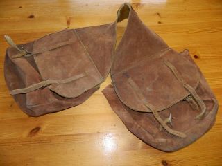 Vintage Leather Western Saddle Bags Horse Tack Soft Leather