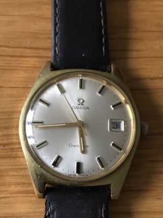 Mens Vintage Omega Geneve Watch 17 Jewels 20 Micron Gold Plated