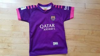 2016/17 Barcelona Away Jersey 10 Messi Soccer Football Blaugrana Kids Size 8