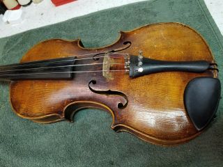 Antique Violin Labeled Joh.  Bapt.  Schweitzer 1813 Fecit At Farman Hieronym,