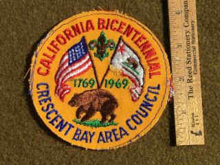 1969 Vintage Boy Scouts Of America Patch Crescent Bay Area Council Bicentennial