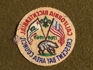 1969 Vintage Boy Scouts of America PATCH Crescent Bay Area Council Bicentennial 2
