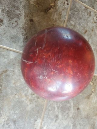 Vintage AMF Strikeline Bowling Ball 12 lbs Red/Orange Swirl 2