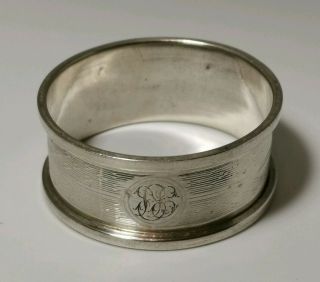 Vtg Robert Pringle Art Deco Solid Sterling Silver Napkin Serviette Ring 10.  4g