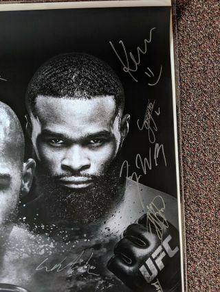 UFC 201 Autographed Poster (SBC) Robbie Lawler Woodley Namajunas Kowalkiewicz 2