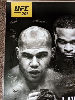 UFC 201 Autographed Poster (SBC) Robbie Lawler Woodley Namajunas Kowalkiewicz 3