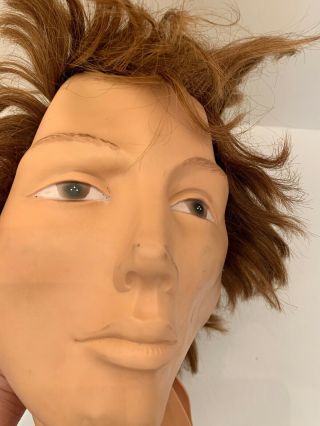Vintage Pivot Point Mannequin Head Cover Pliable 1980s Male Light Hair
