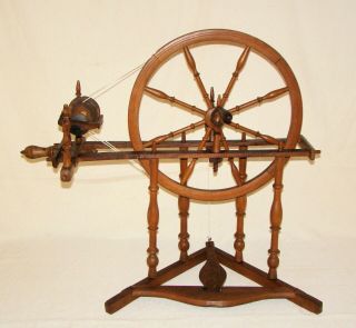 Antique C1800 French Normandy Triangle Base Spinning Wheel Hand Crank