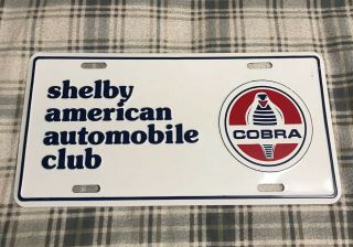 Vintage Shelby American Automobile Club License Plate Topper Ford Cobra 4
