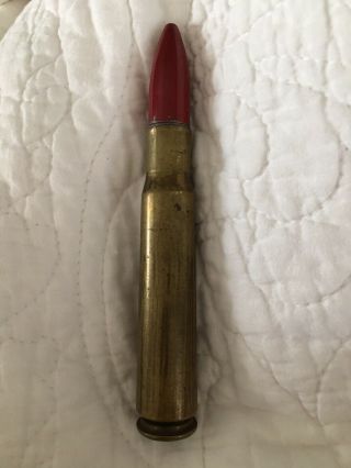 Ww2 Era Brass Bullet/shell Shape Trench Art Lighter,  Vtg 1940s & 5.  3/8” Tall