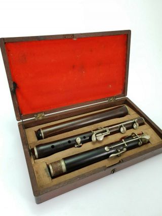Antique 8 Key Wooden Flute Charles Mahillon Bruxelles E/0315