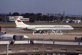 Aeroflot Ilyushin Il - 62 Cccp - 86504,  Heathrow,  Colour Slide,  Aviation Aircraft