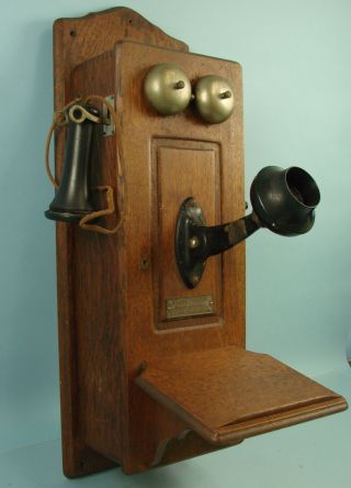 Antique Stromberg Carlson Quartersawn Tiger Oak Wood Wall Telephone Chicago Usa