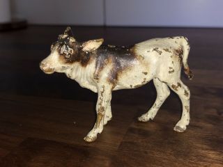 Fine Antique Cold Painted Bronze Figure Of A Cow