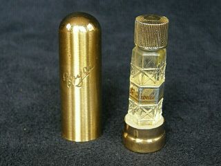 Evyan White Shoulders Perfume Bottle In Gold Lipstick Bullet For Purse Vintage
