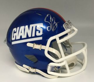 Saquon Barkley Signed Ny Giants Mini Helmet Autographed Beckett Bas Auto