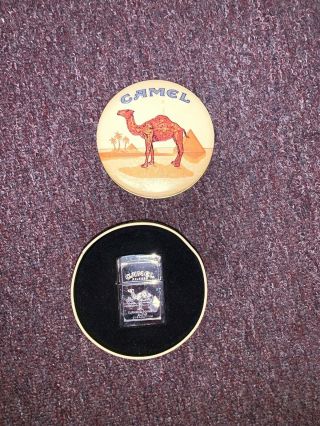 Vintage Camel Zippo Lighter And Tin