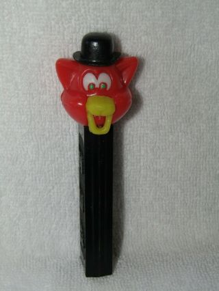 Vintage Pez No Feet Puzzy Cat With Derby Hat Candy Dispenser Hong Kong