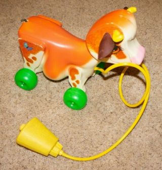 Vintage 1972 Fisher Price Molly Moo Cow Pull Toy 132