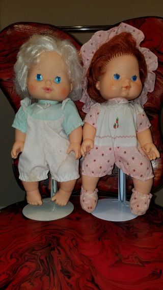Vintage Strawberry Shortcake And Angel Cake Blow Kiss Dolls Kenner Agc 80s Ssc