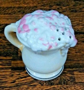 Vintage Shaving Mug & Brush Set Salt & Pepper Shakers Hand Painted Ceramic Japan 2