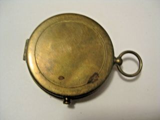 VINTAGE GERMAN BRASS COMPASS WITH COVER HUNTING FISHING HIKING CAMPING 3
