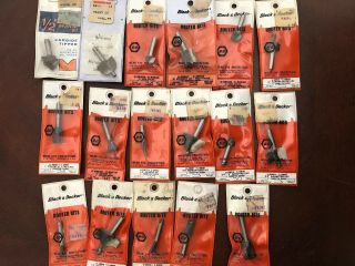 17 Black And Decker And Montgomery Wards Vintage Router Bits With Packages