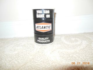 Vintage Atlantic Richfield Co Motor Oil Drum Gas Can Tin Coin Bank Advertising