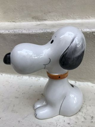 Vintage Snoopy Figural Ceramic Bank By Quadrifoglio Made In Italy 1969