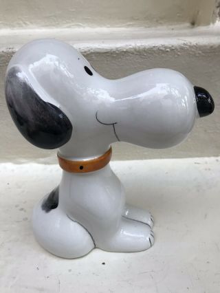 Vintage Snoopy Figural Ceramic Bank by Quadrifoglio Made in Italy 1969 2