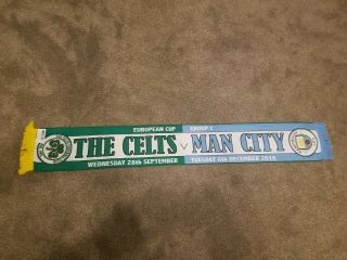 Celtic V Manchester City Vintage Football Scarf Soccer Bufanda Fancy Bar 0518