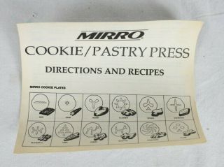 Vintage Mirro 16 Piece Cookie Pastry Press M - 0358 - 22 Made In USA 3