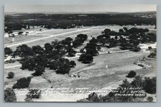 Flying L Ranch Bandera Texas Rppc Vintage Aerial Photo Postcard 1940s