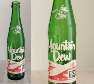 Vintage Mountain Dew Hillbilly Acl Soda Bottle Smiling Pig 10 Oz.  1968